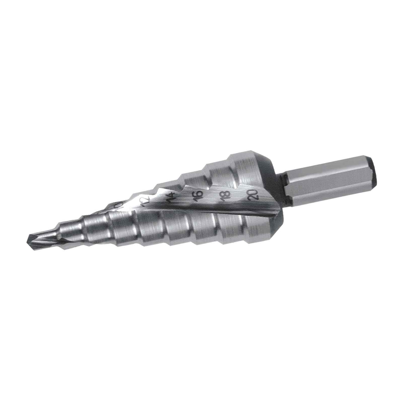 Stupňovitý vrták HSS RUKO Dostupné varianty: Stupňovitý vrták HSS Ruko ø 4-20 mm 9 stupňů