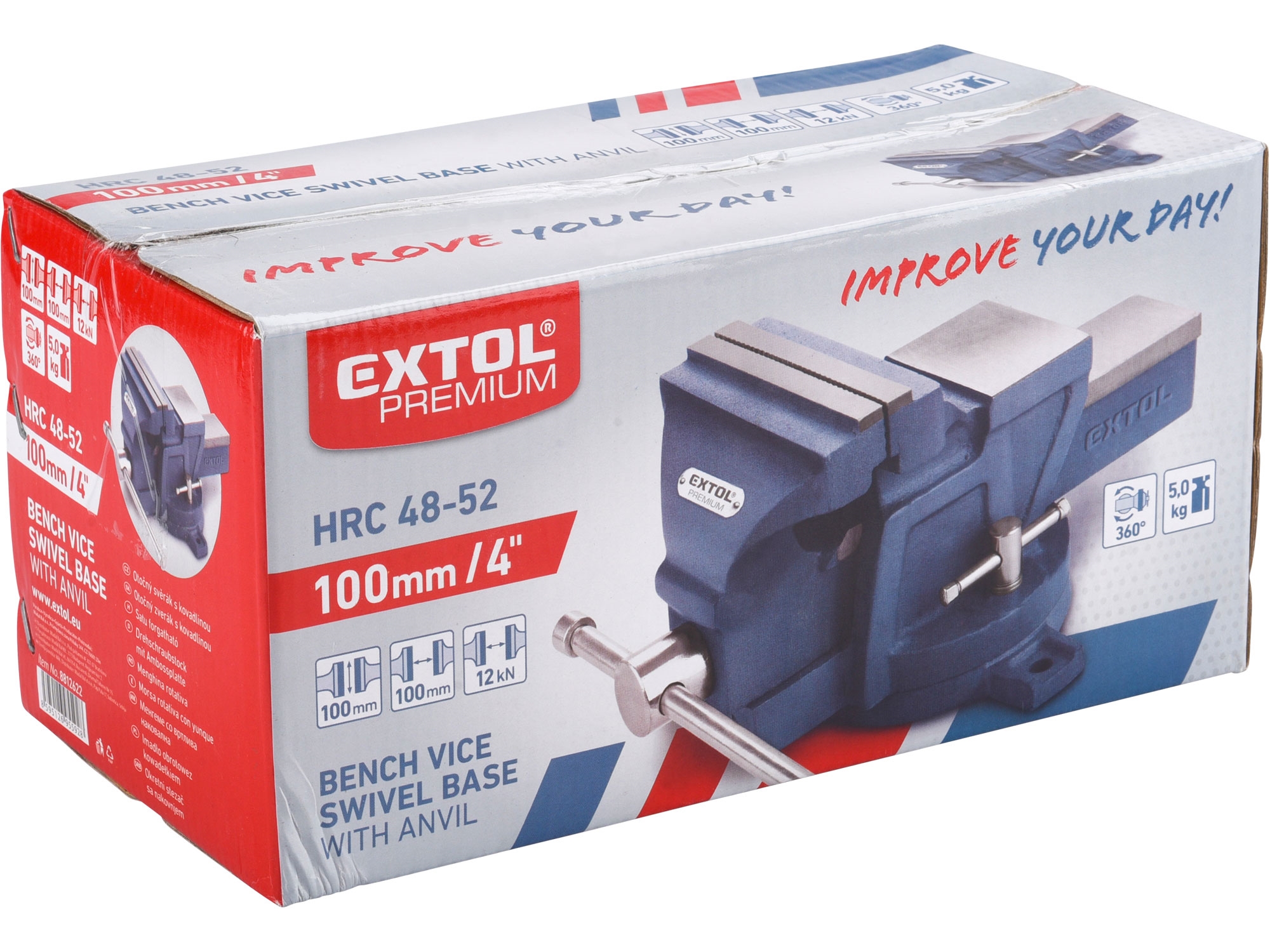 Extol premium 8812622 svěrák otočný 100mm, 7.2kg