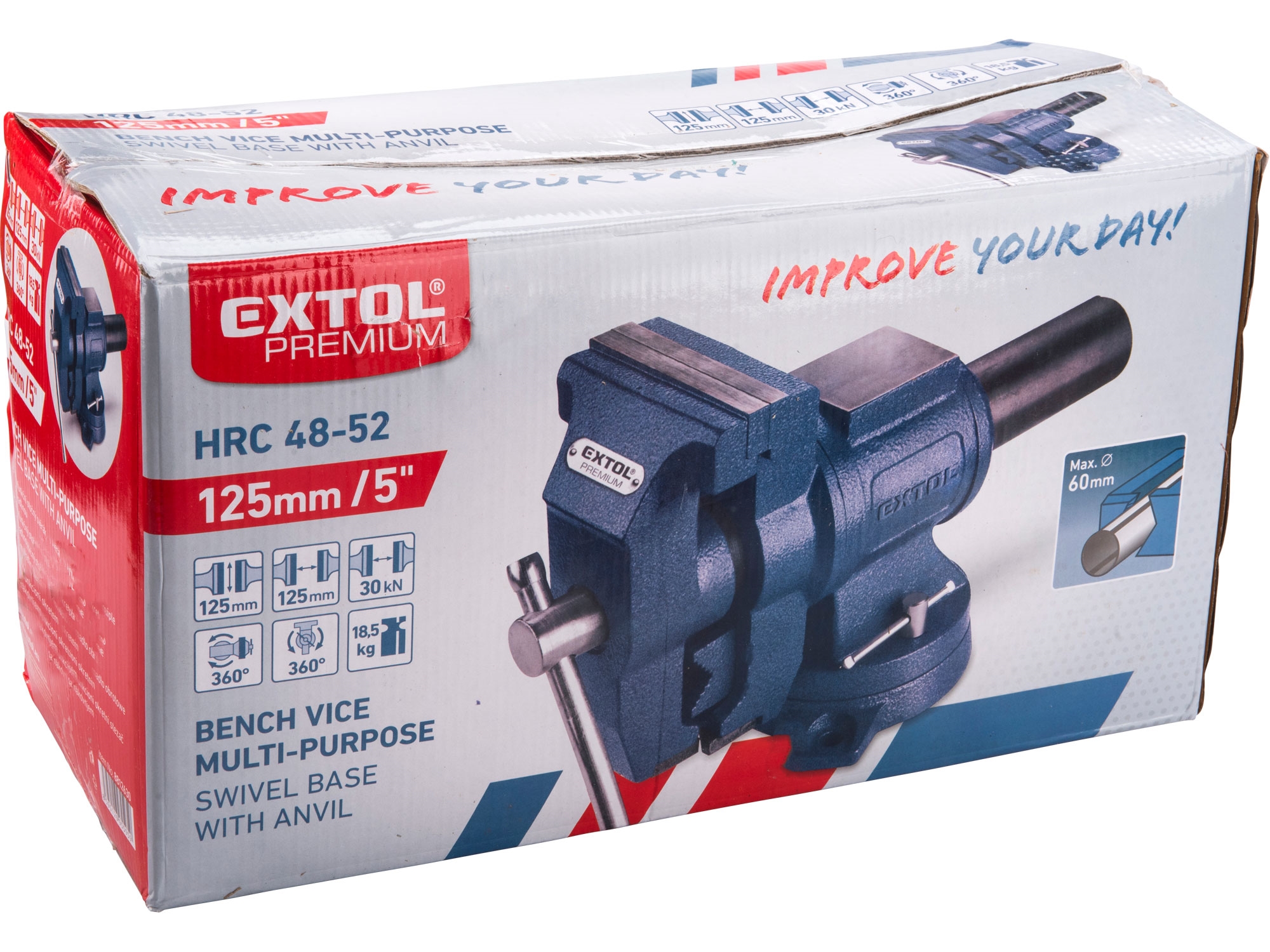Extol Premium 8812630 svěrák otočný multifunkční 125mm s kovadlinou