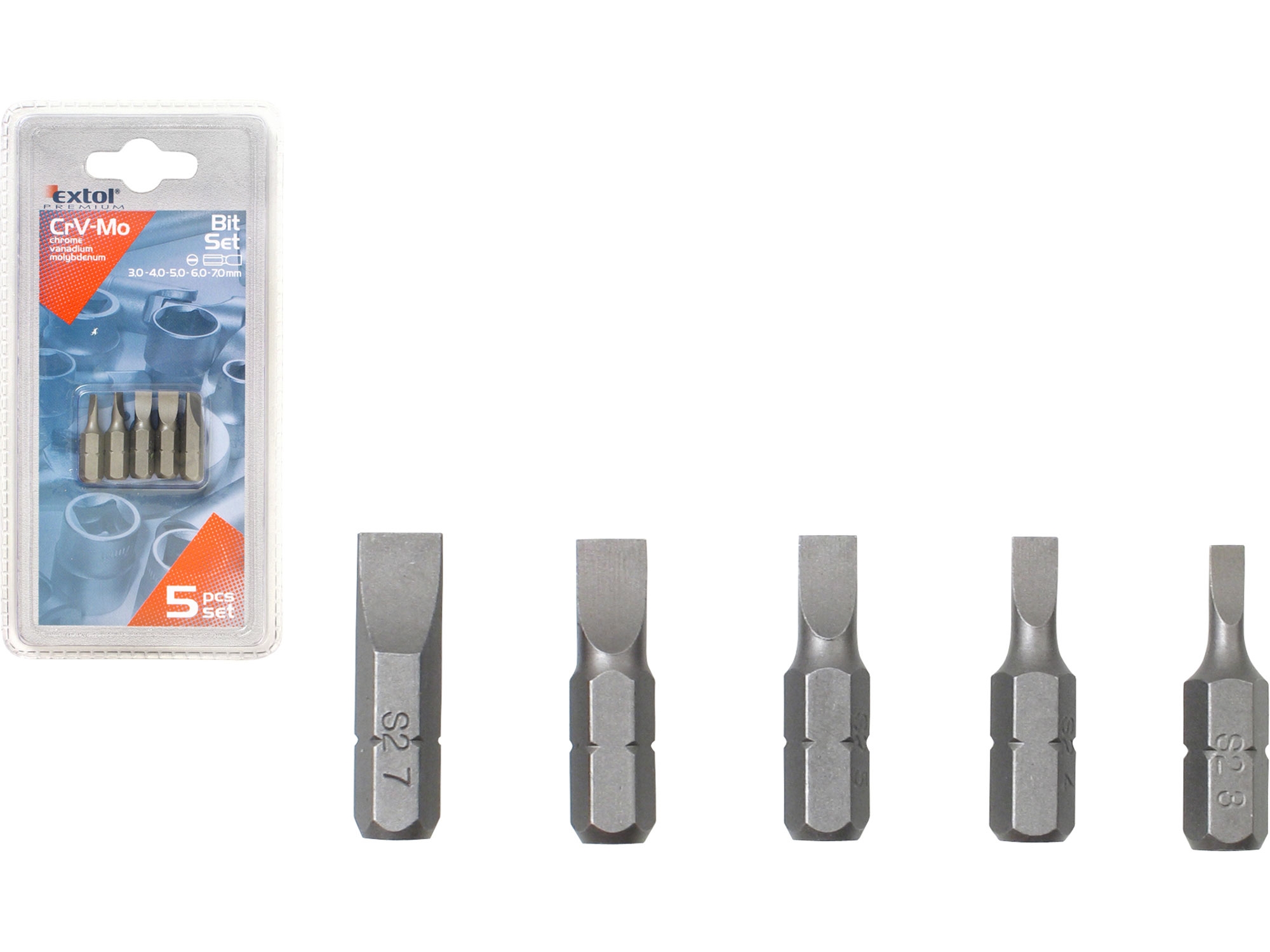 Sada bitů CrMoV (5ks) EXTOL PREMIUM S2