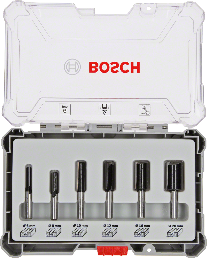 BOSCH 2607017467 / Sada drážkových fréz 1|4 / 6 ks (2607017467)