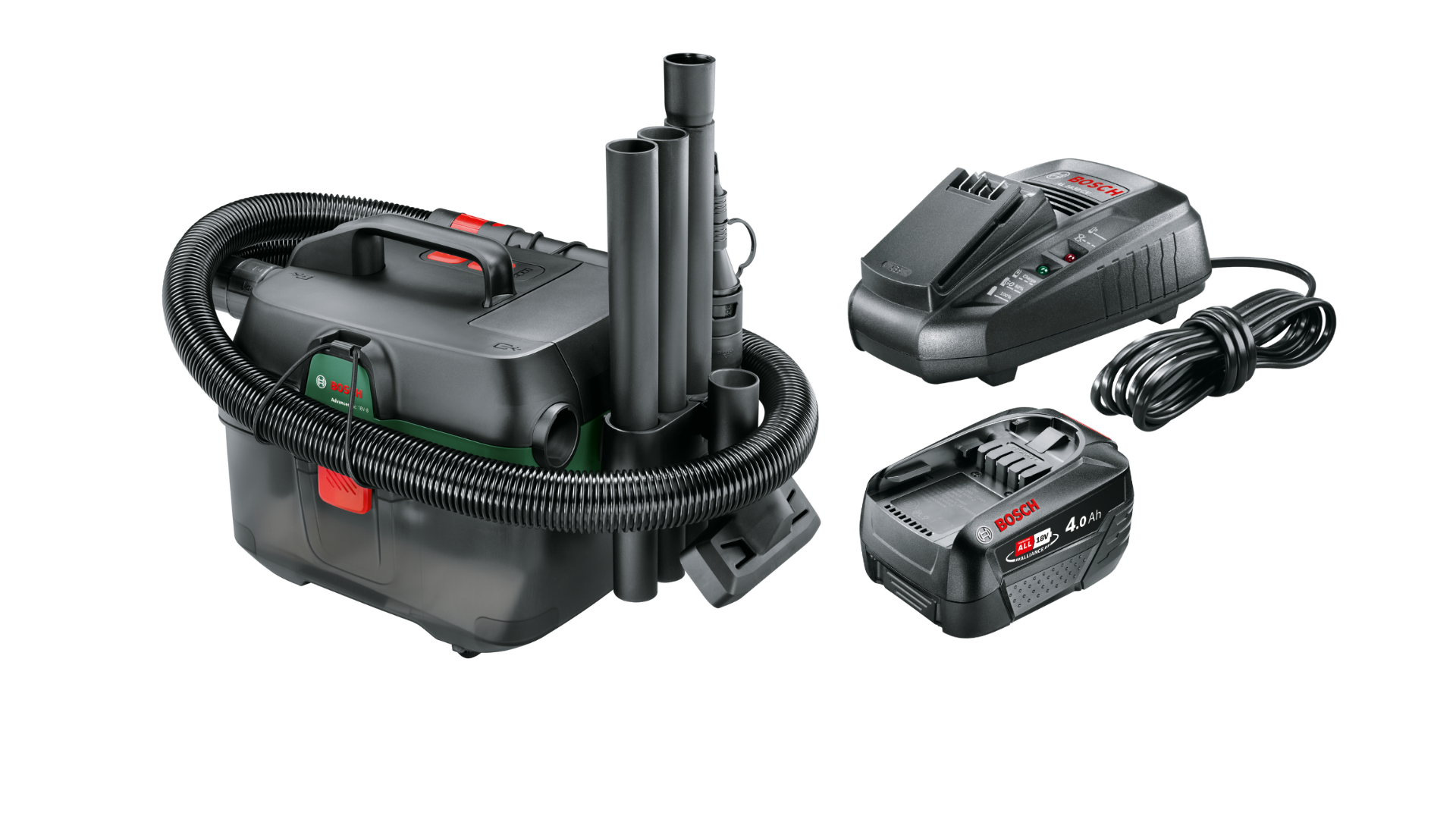 Bosch Advanced Vac 18V-8 0.603.3E1.000 Dostupné varianty: Aku vysavač Bosch AdvancedVac 18V-8 + 1x4 Ah +  AL 1830 CV