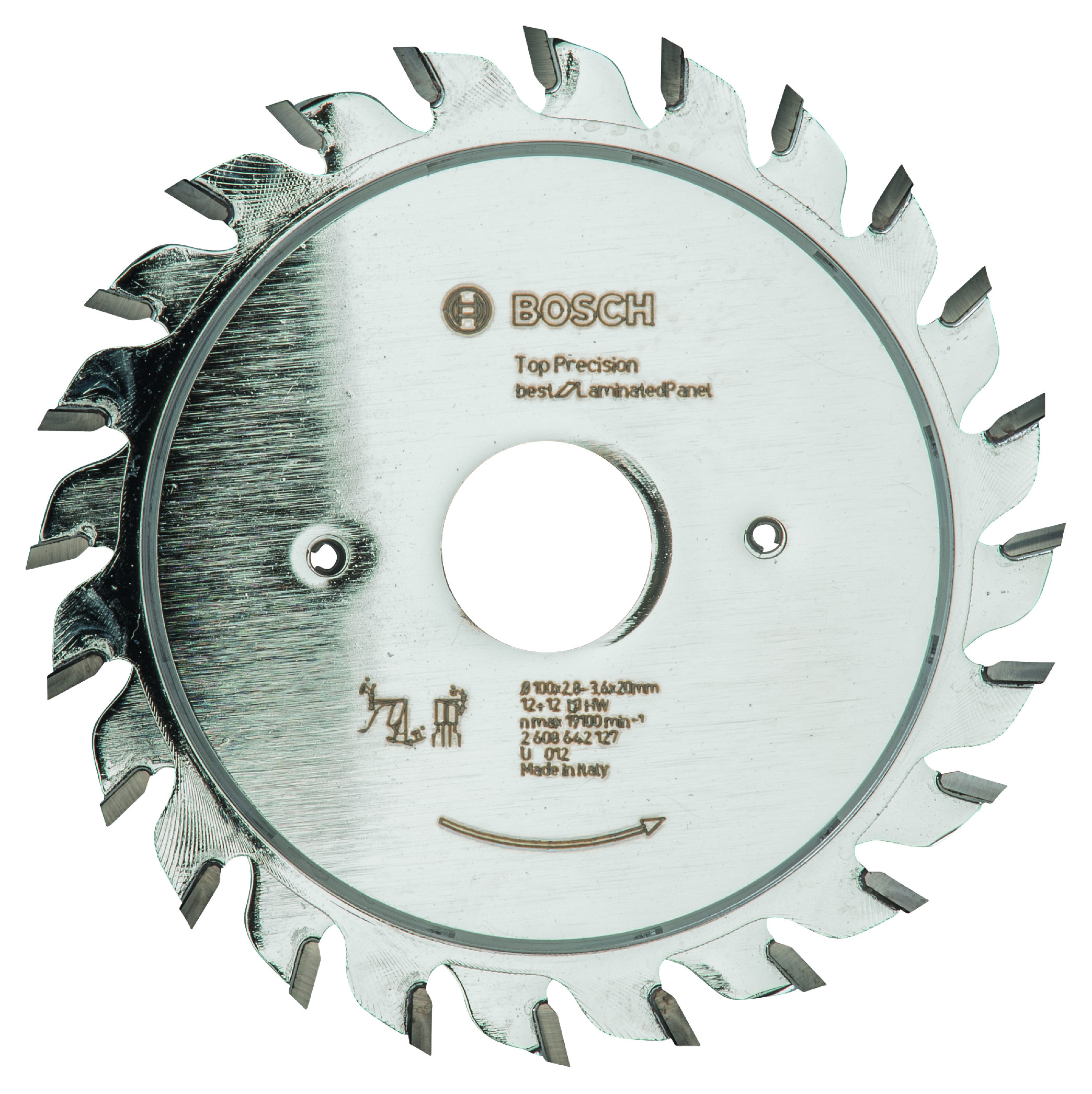 Pilový kotouč Bosch Top Precision best for Laminated Panel 100x20 mm/12+12z.