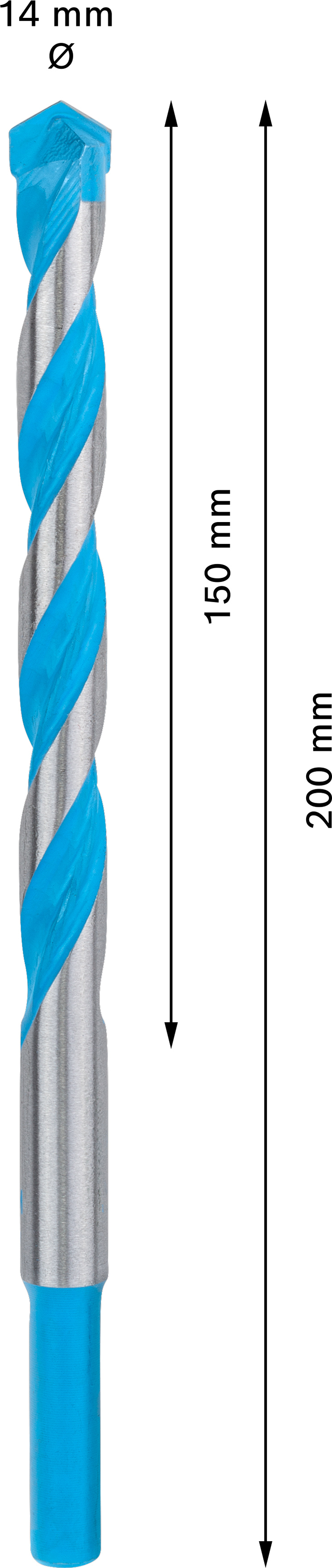 Víceúčelový vrták CYL-9 Bosch EXPERT MultiConstruction Dostupné varianty: Víceúčelový vrták CYL-9 Bosch EXPERT MultiConstruction 14x150x200 mm