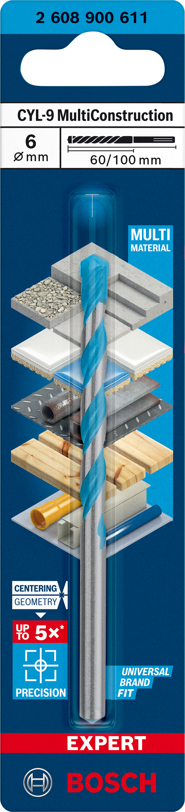 Víceúčelový vrták CYL-9 Bosch EXPERT MultiConstruction Dostupné varianty: Víceúčelový vrták CYL-9 Bosch EXPERT MultiConstruction 3x40x70 mm
