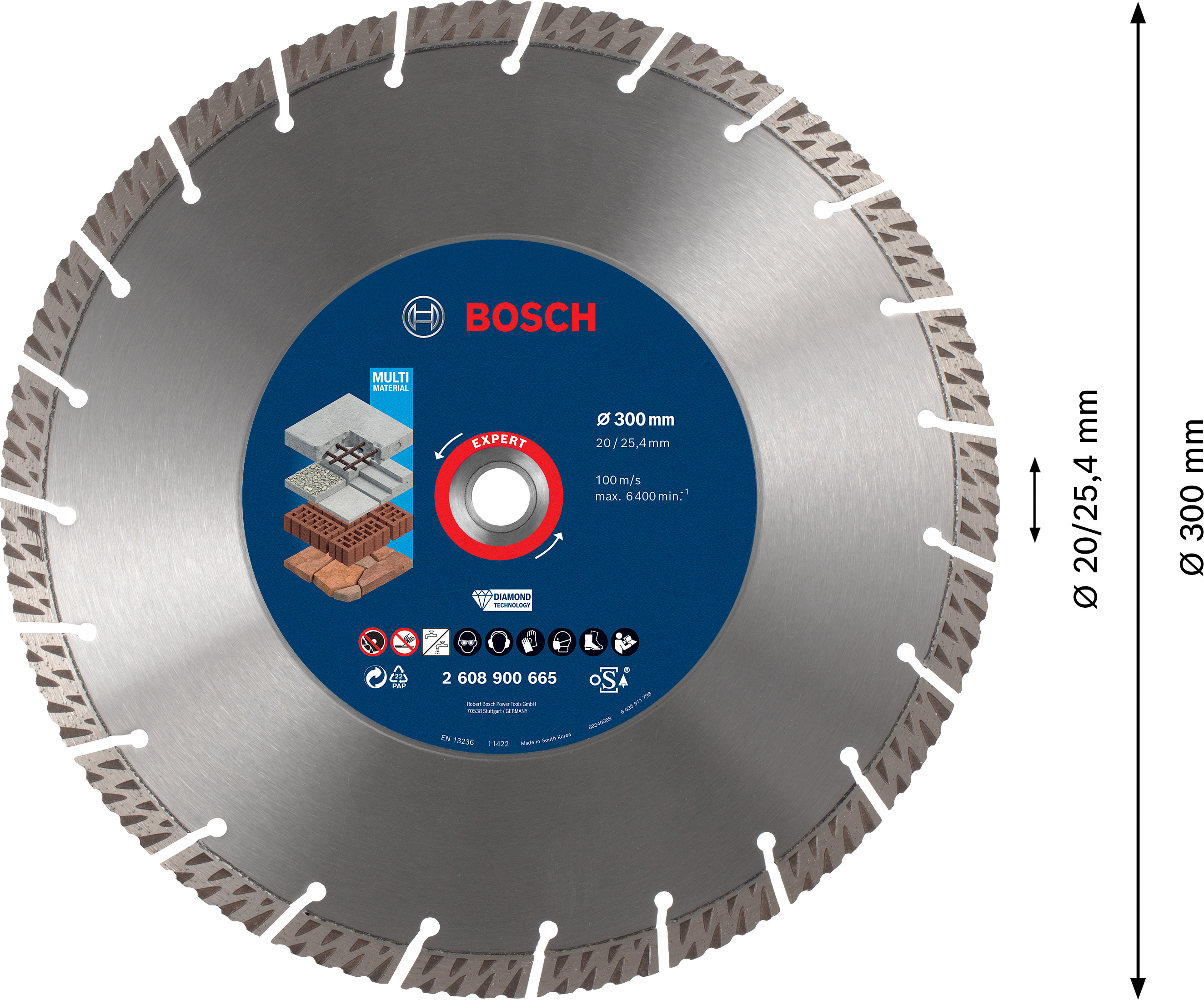 Diamantový řezný kotouč Bosch EXPERT MultiMaterial Dostupné varianty: Diamantový řezný kotouč Bosch EXPERT MultiMaterial 300x25,4 mm