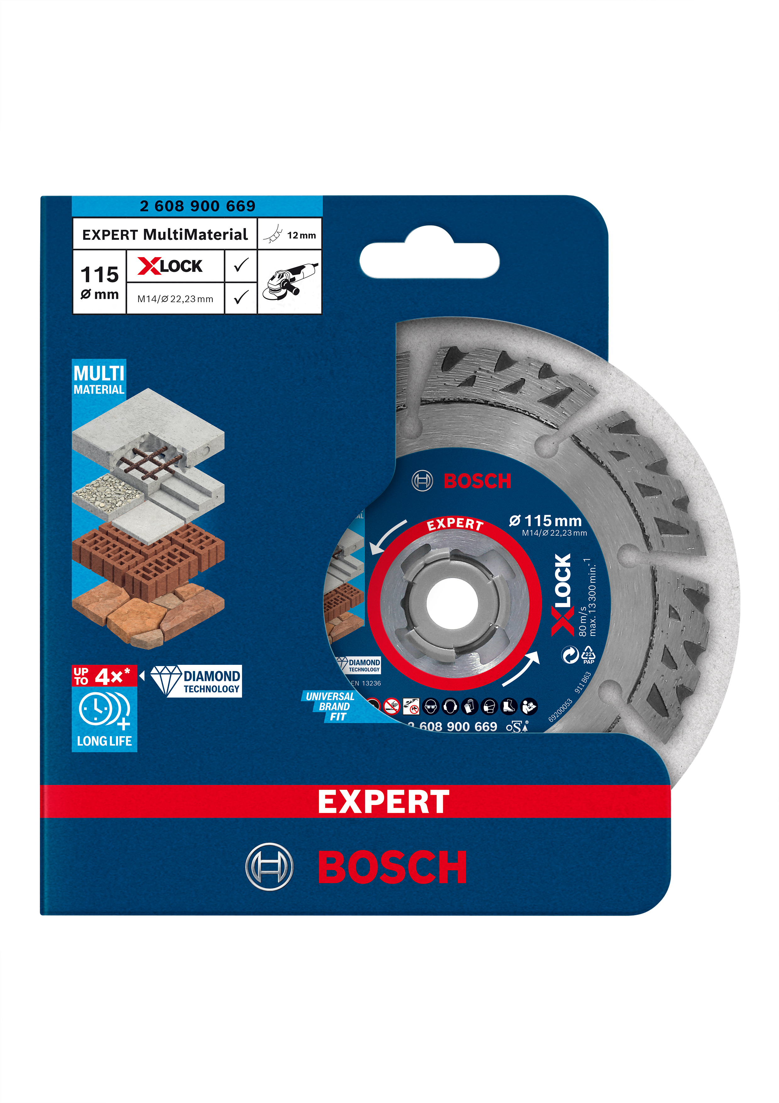 Diamantový řezný kotouč Bosch X-lock EXPERT MultiMaterial Dostupné varianty: Diamantový řezný kotouč Bosch X-lock EXPERT MultiMaterial 125 mm (obrázek 8)