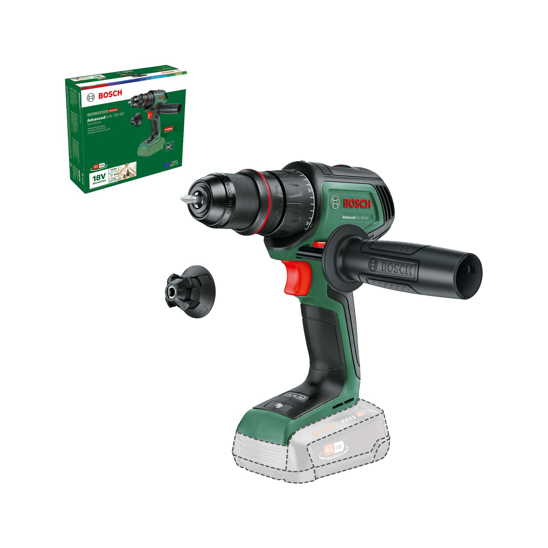 BOSCH Home & Garden Aku vrtačka Bosch AdvancedDrill 18V-80 (solo)