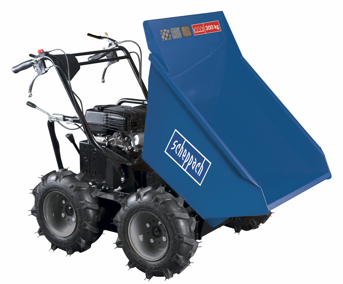 Scheppach DP 3000 kolový přepravník 4×4 s nosností 300 kg a mechanickým sklápěním korby