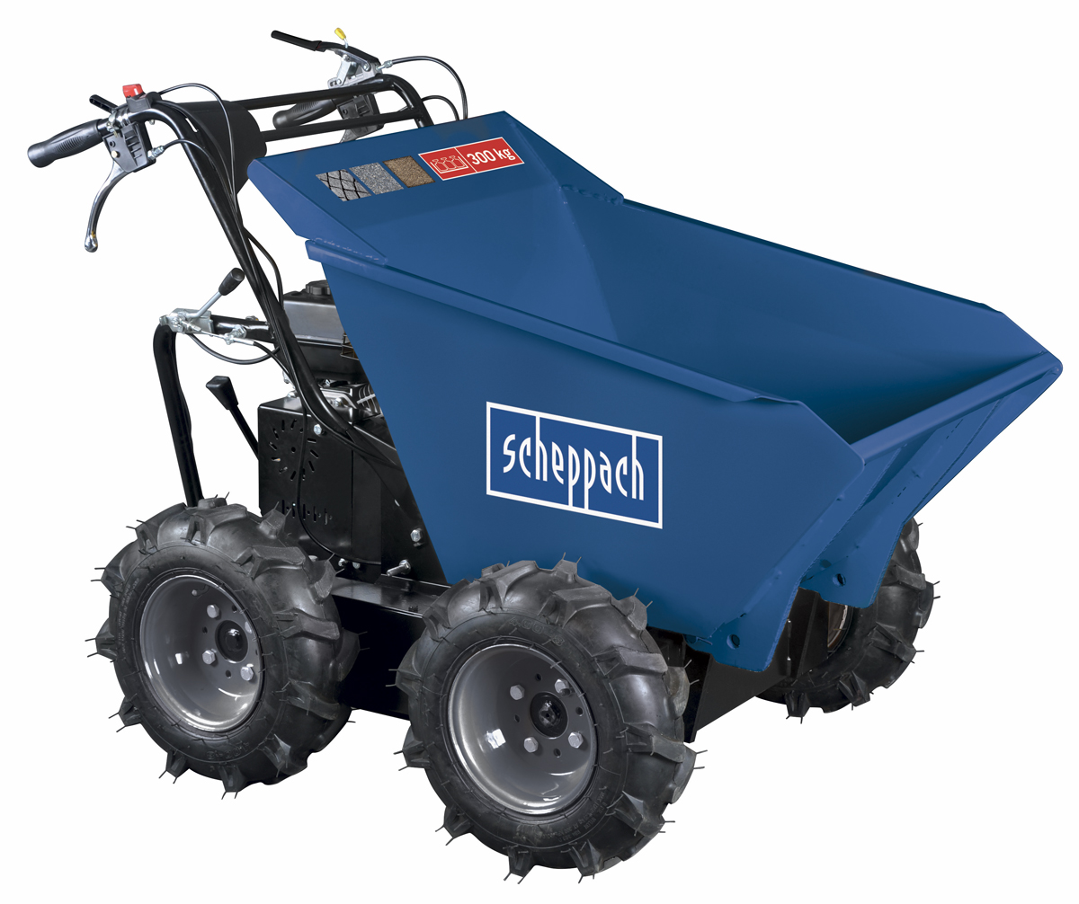 Scheppach DP 3000 kolový přepravník 4x4 s nosností 300 kg a mechanickým sklápěním korby