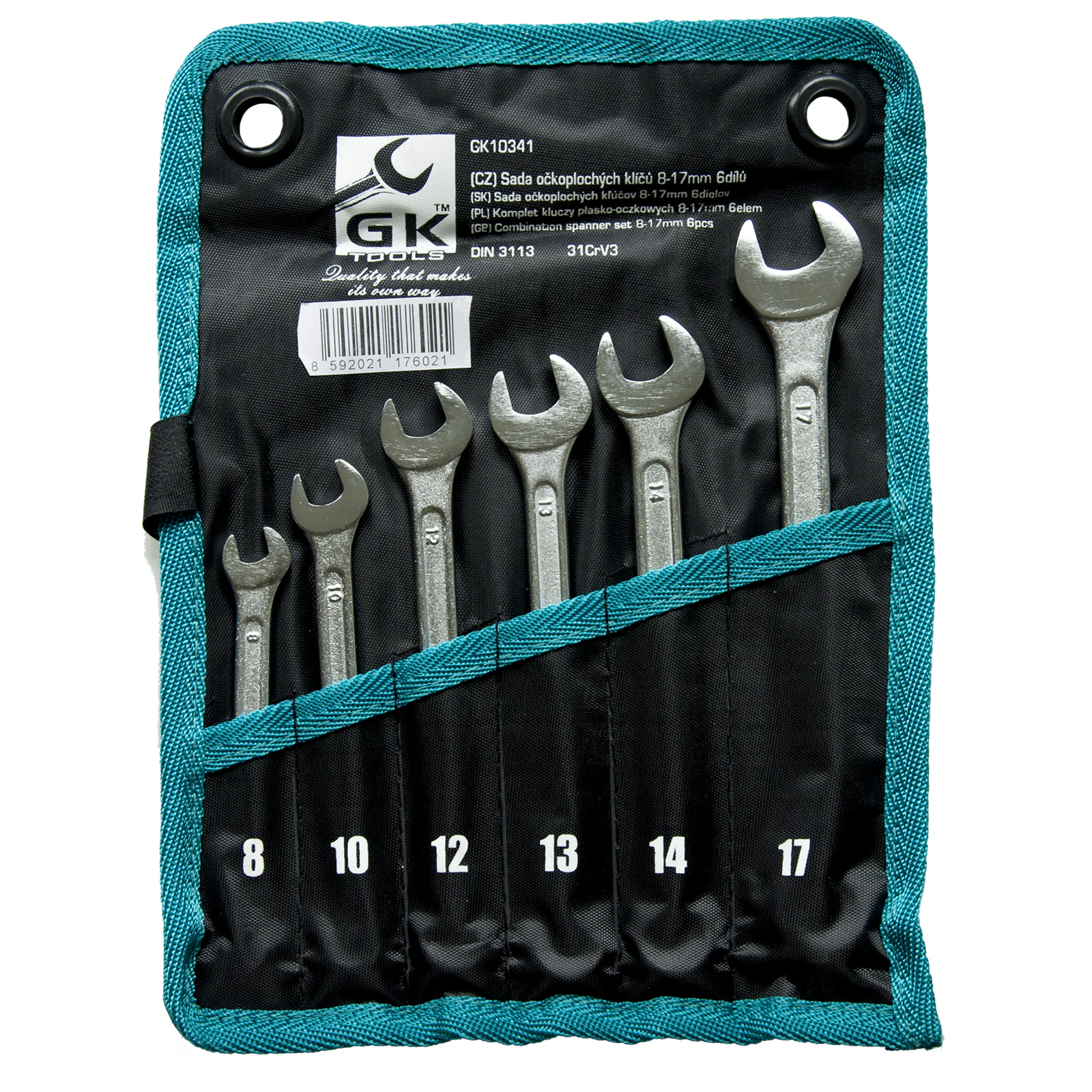 Sada očkoplochých klíčů (6ks) GK TOOLS 8-17 mm v obalu