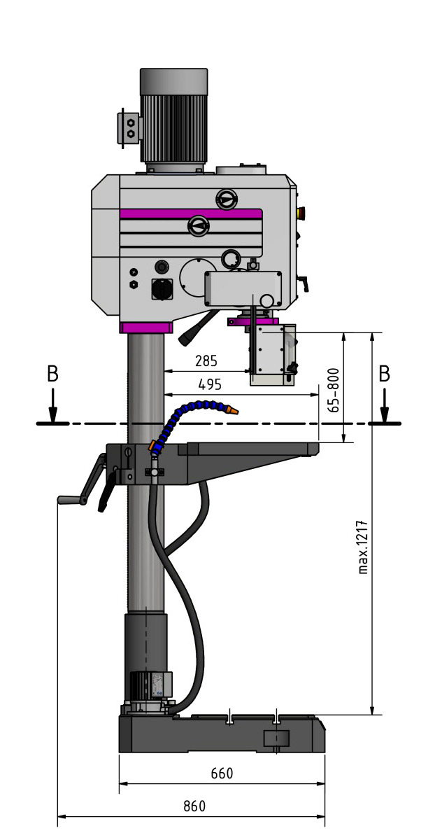 OPTIMUM Sloupová převodová vrtačka OPTIMUM® OPTIdrill DH 35 V (obrázek 8)