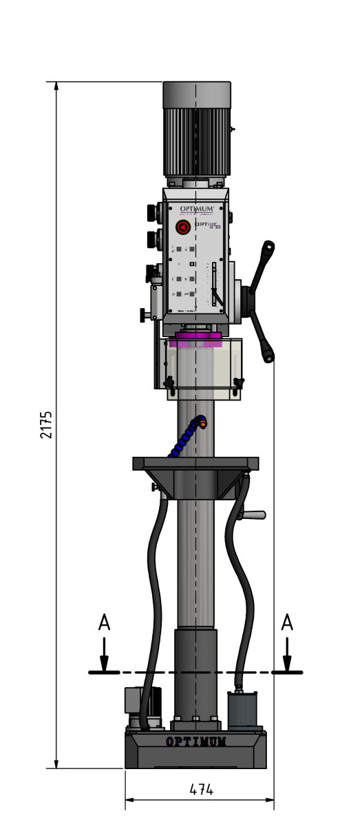 OPTIMUM Sloupová převodová vrtačka OPTIMUM® OPTIdrill DH 35 V (obrázek 9)