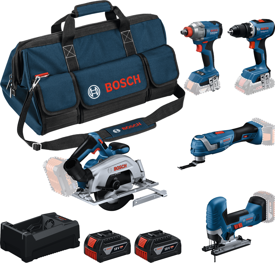 Bosch GSR 18V-65 + GDX 18V-285 + GKS 18V-57-2 + GOP 18V-34 + GST 18V-125 S 0615A500BV