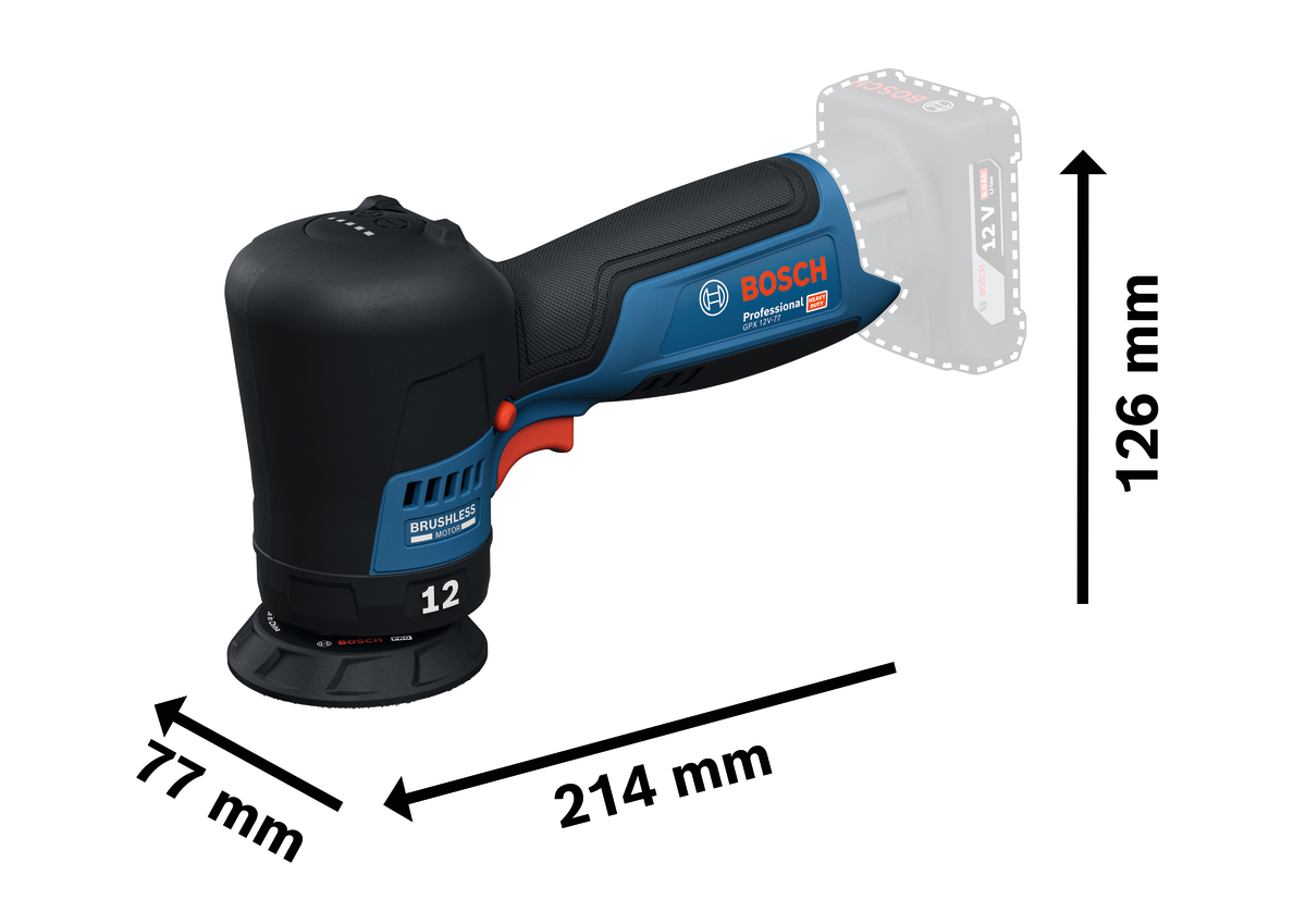 Aku leštička Bosch GPX 12V-77 (solo)