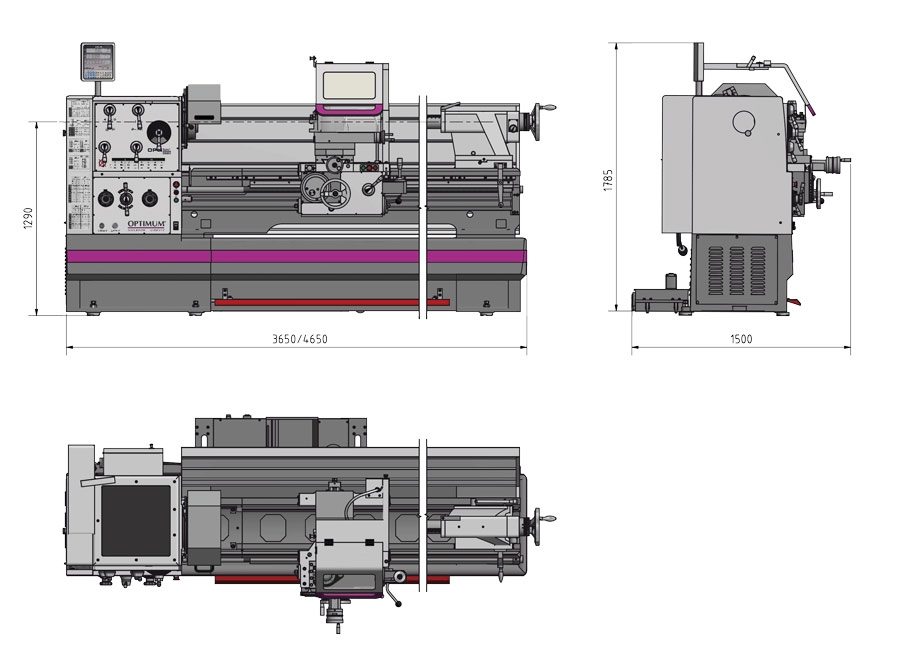 OPTIMUM Soustruh na kov OPTIMUM® OPTIturn TH 6630 D