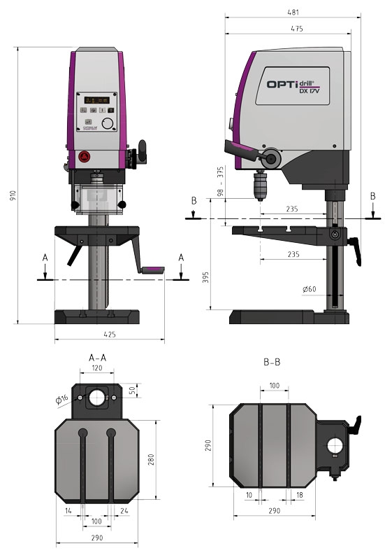 OPTIMUM Stolní vrtačka OPTIMUM® DX 17 V (obrázek 4)