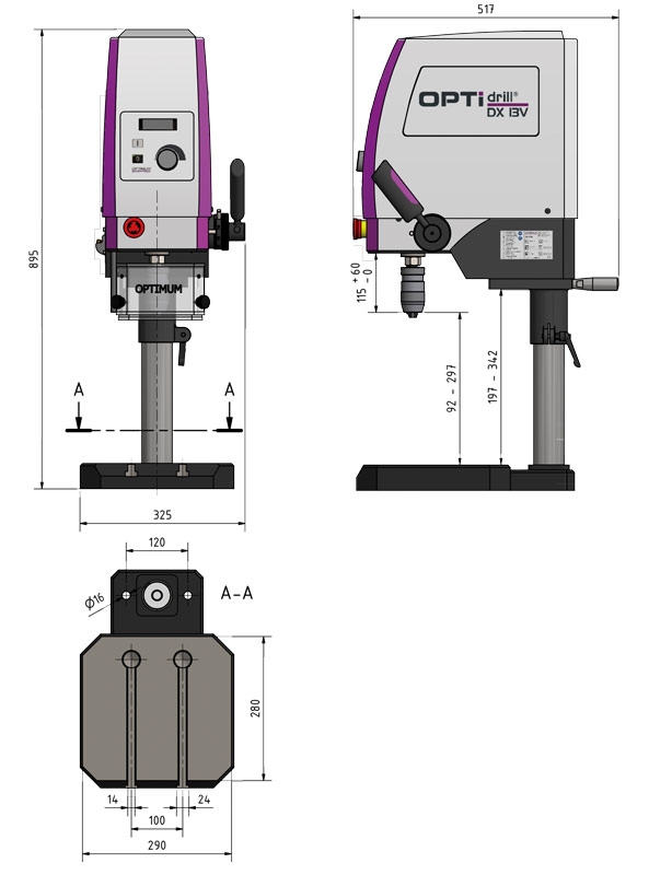 OPTIMUM Stolní vrtačka OPTIMUM® DX 13 V