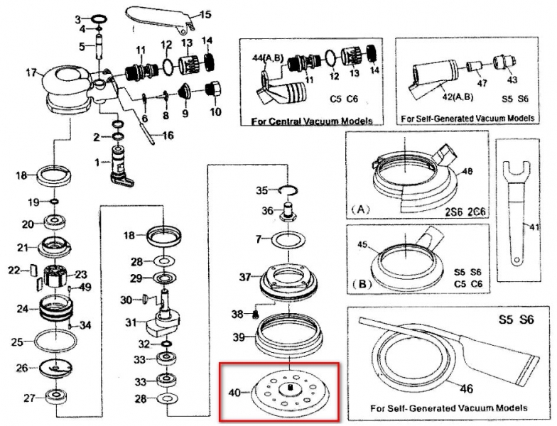 Aircraft® Talíř excentrické brusky ESS 150 Komposit PRO (pos.40)