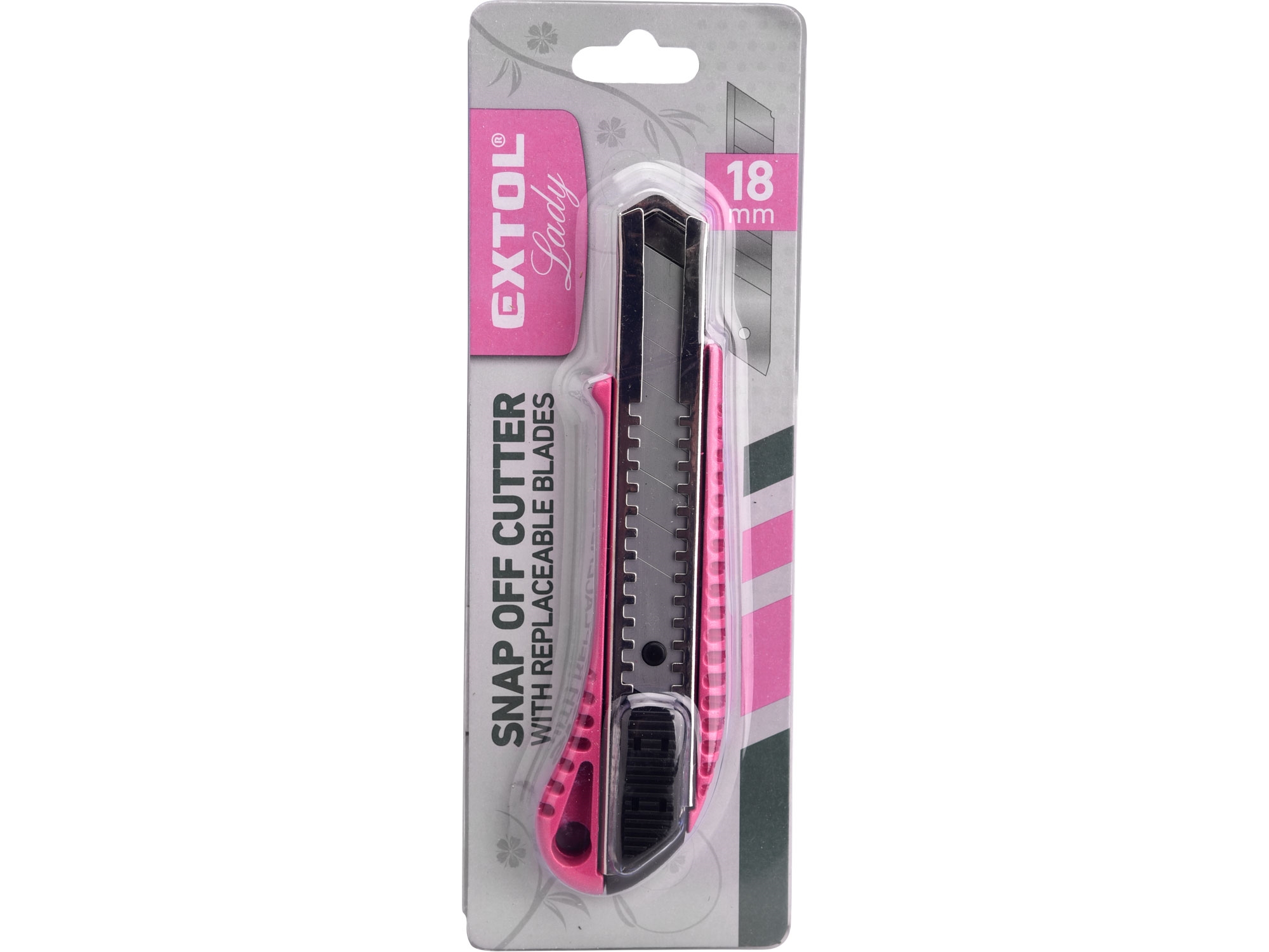 Extol LADY nůž ulamovací kovový s kovovou výztuhou, 18mm, Auto-lock, 80059