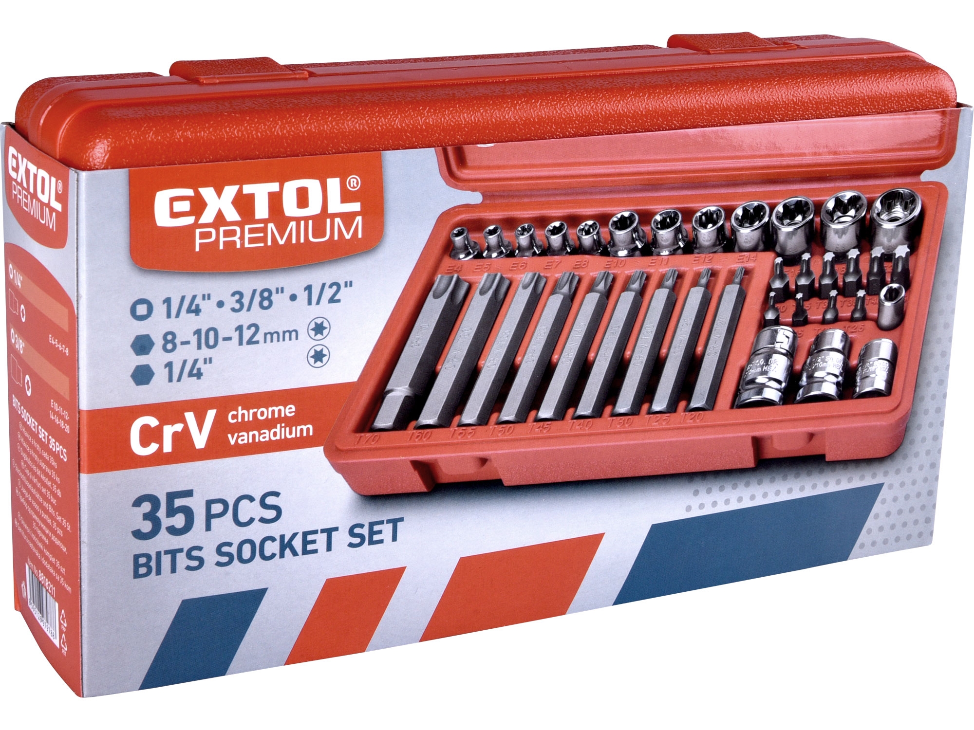 EXTOL PREMIUM hroty HEX-TORX-XZN, sada 40ks CrV 8818202 (obrázek 3)