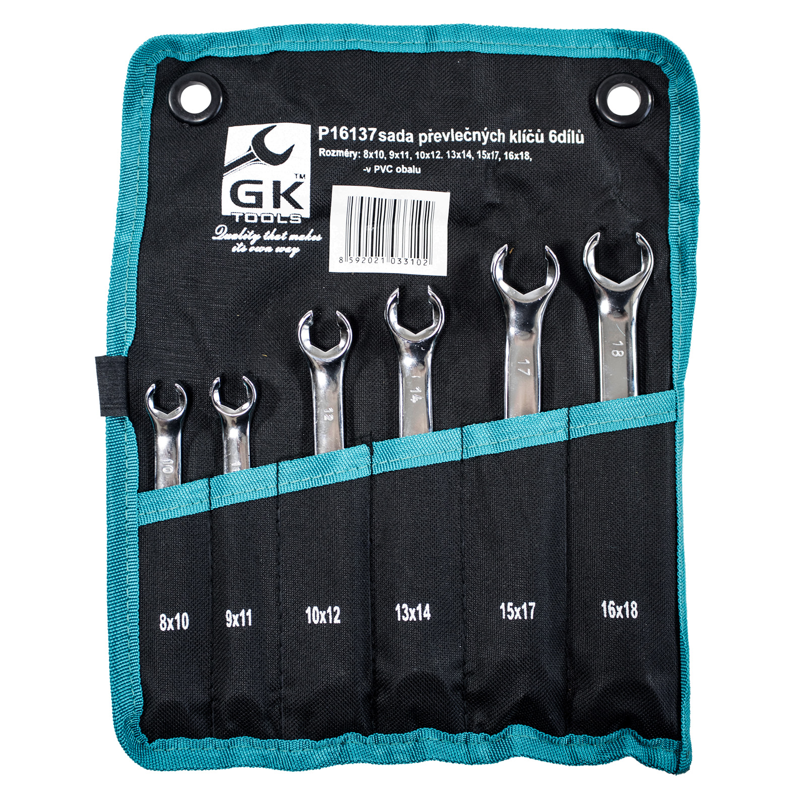 Sada klíčů na převlečné matice (6 ks) 8-18 mm GK TOOLS
