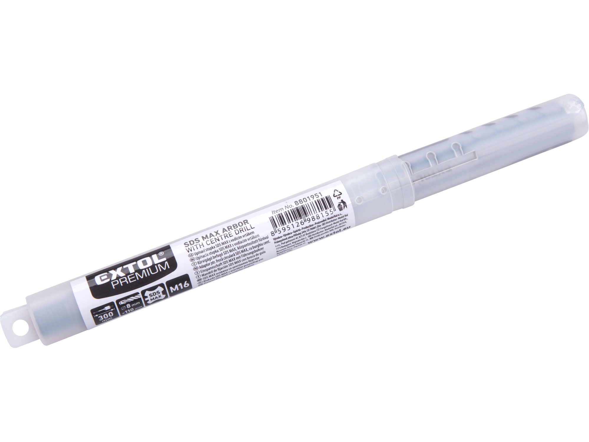 stopka upínací SDS MAX s vodícím vrtákem, 300mm x M16