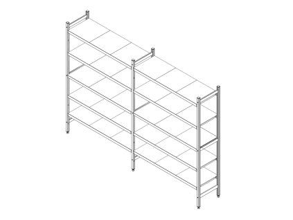 Regalový systém 2881 x 300 mm, 5 polic