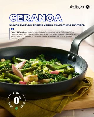 🍳 CERANOA | Keramické pánve pro profesionální kuchyni Řada CERANOA od značky de Buyer vychází z filozofie precizní práce,...
