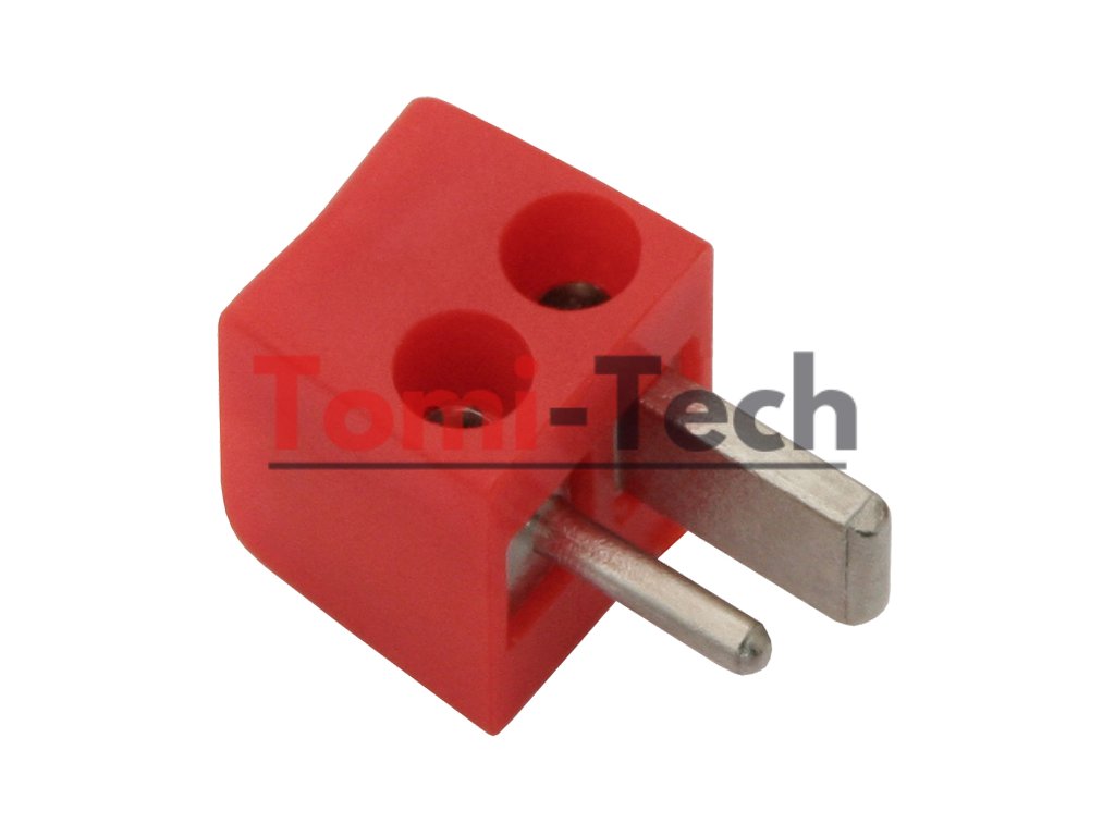 1536# Pravouhlý otočený reproduktorový konektor červený