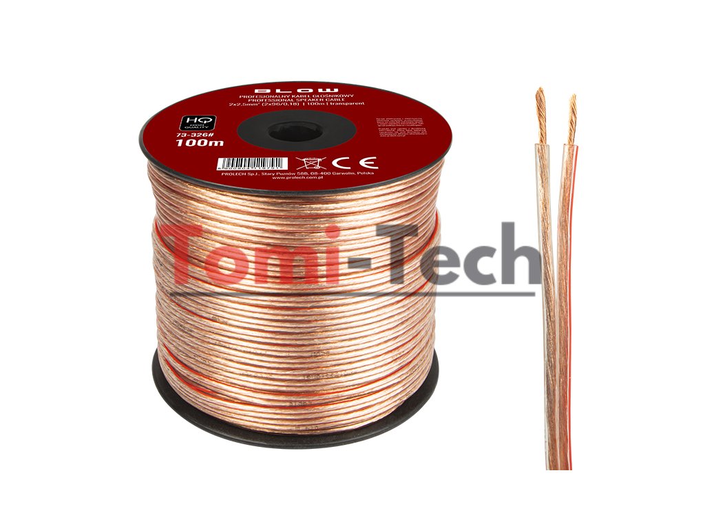 73-326# Reproduktorový kábel 2x2,50 mm priehľadný