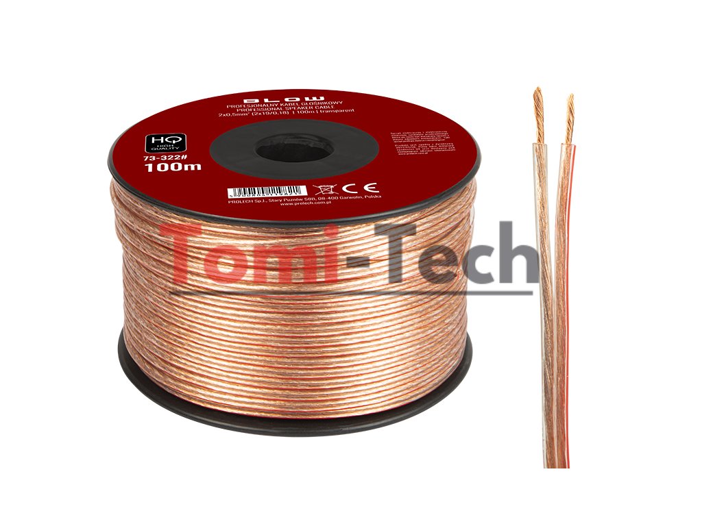 73-322# Reproduktorový kábel 2x0,50 mm priehľadný