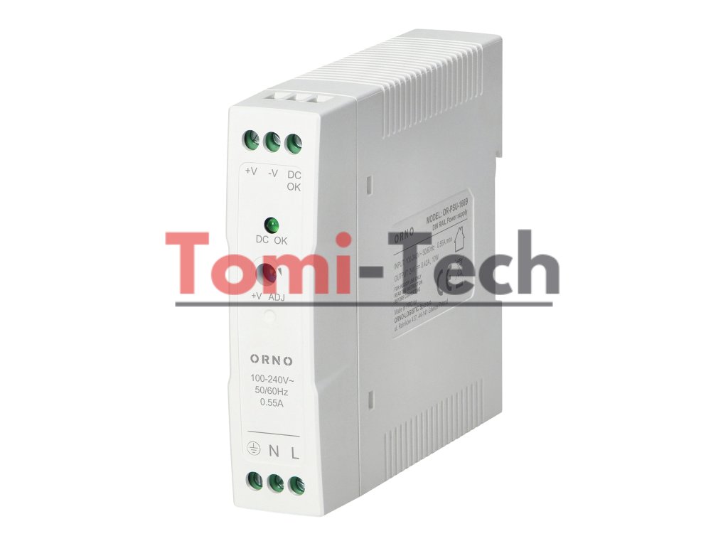 Priemyselný napájací zdroj, DIN lišta, 24VDC, 1A, 20W, v plastovom puzdre