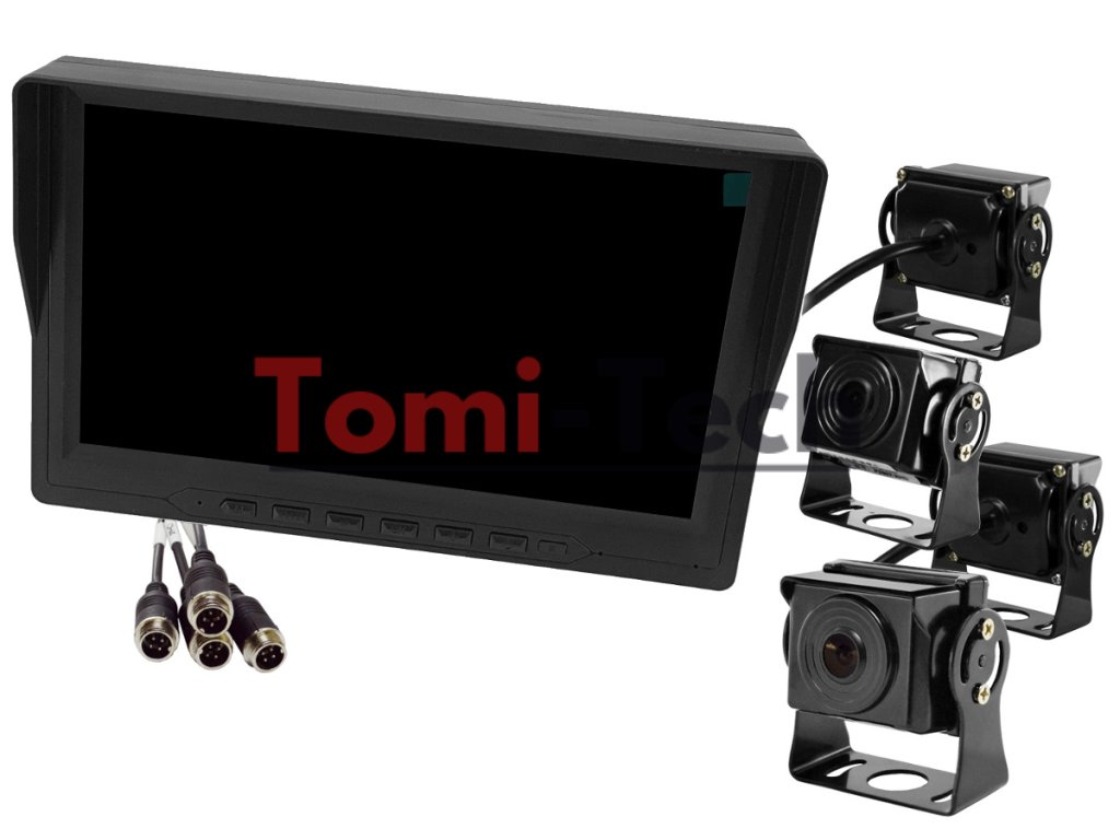 monitor samochodowy lcd 9cali ahd 4pin z funkcja rejestratora 12v 24v oraz 4 kamery ahd nvox ahm6134r s 9cali record i1364
