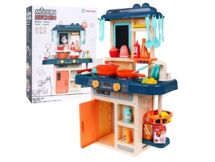 Kuchynský kútik s výbavou plastový modrý