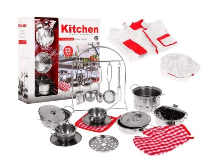 Kuchynské príslušenstvo pre malého kuchára so zásterou