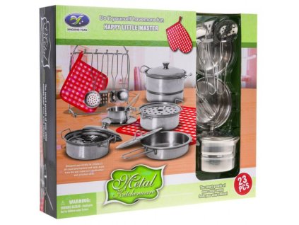 Sada kovových hrncov + príslušenstvo 23 kusov