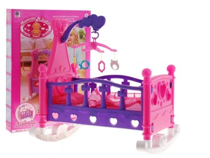 Postieľka pre bábiky s kolotočom + detský vankúšik