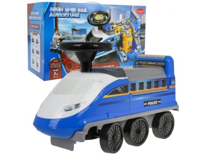 Detské odrážadlo vláčik 2v1 – parkovisko pre policajtov