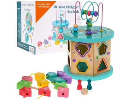 Drevená edukačná kocka 4v1 pre deti