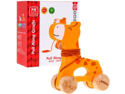 Drevené ťahacie zvieratko – žirafa