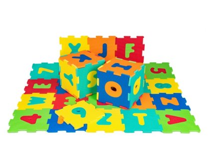 Puzzle farebná podložka – čísla a písmená 36ks