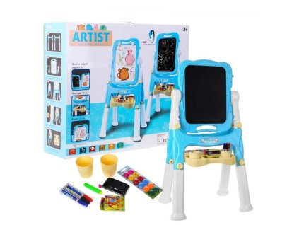 Magnetická tabuľa s 2 stenami modro-biela