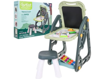 Multifunkčná detská tabuľa s magnetickou a kriedovou plochou s kreslom