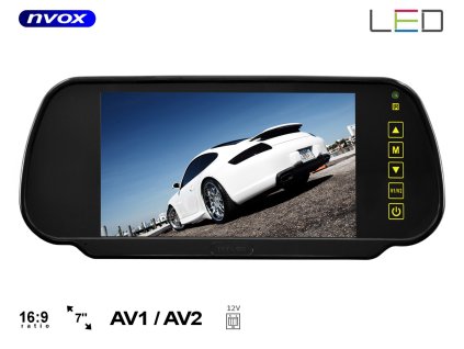 monitor lcd 7cali w lusterku wstecznym 12v nvox nw701m i157