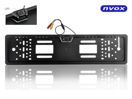 samochodowa kamera wbudowana w ramke rejestracyjna z podswietleniem diodami led o bialej barwie swietla nvox rc5062d i665