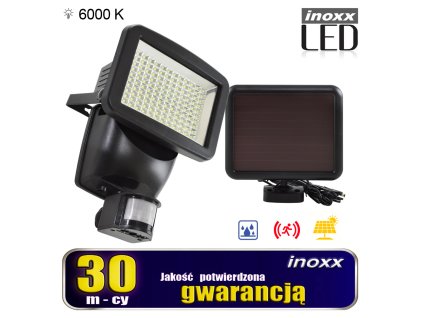 lampa solarna naswietlacz led 120 diod smd z czujnikiem ruchu i zmierzchu inoxx sfl120led 6000k fs i817