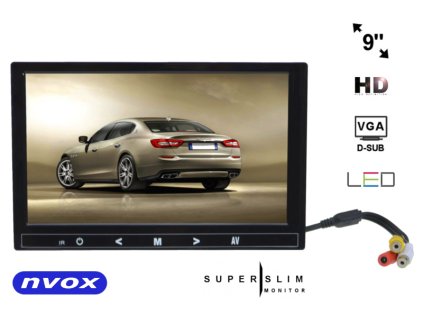 monitor samochodowy lub wolnostojacy lcd 9cali led hd vga hdmi av 12v 230v nvox hm 910vga i1396