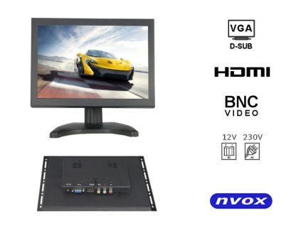 monitor open frame led 8cali vga hdmi av bnc 12v 230v nvox op801vh i332