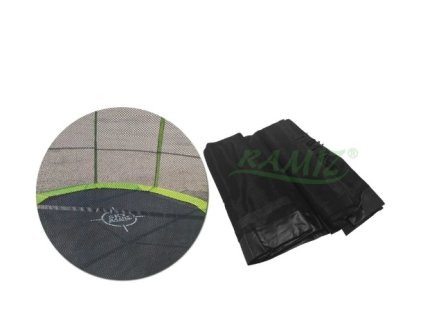 Ochranná sieť SkyRamiz čierna pre záhradnú trampolínu 305 cm/10 stôp, 8 tunelov na stĺpiky